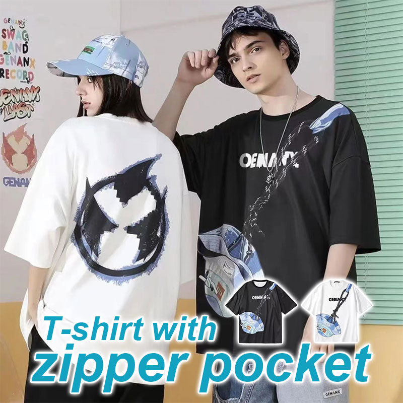T-shirt with zipper pocket