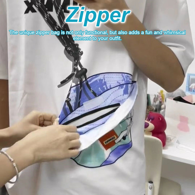 T-shirt with zipper pocket