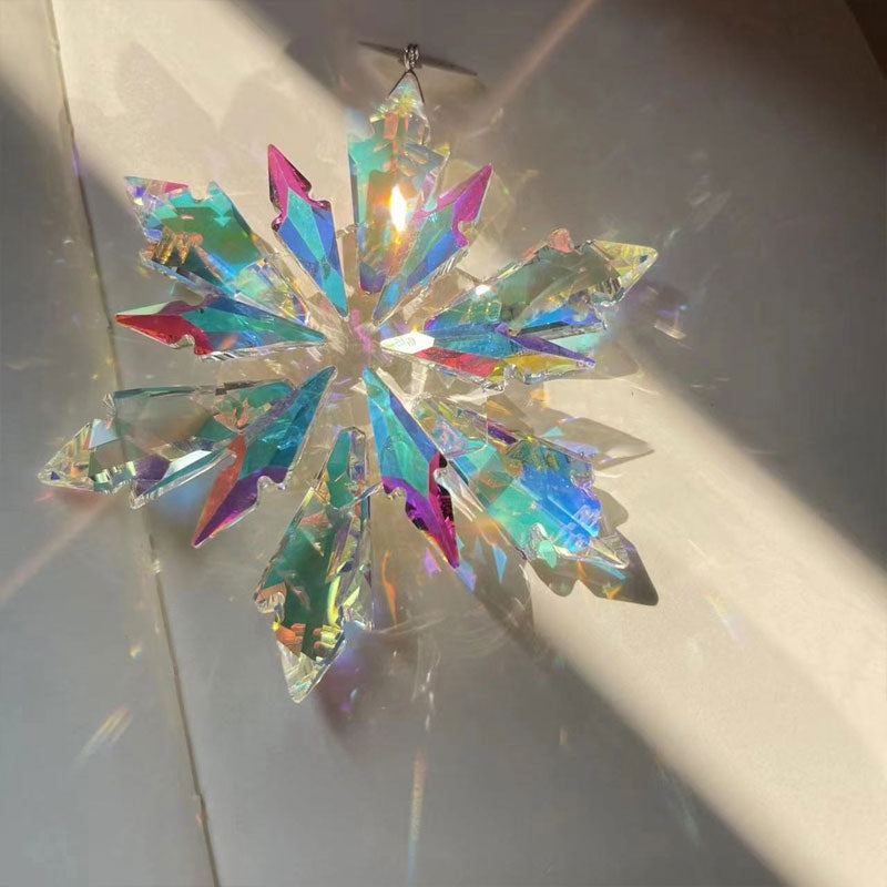 Car Radiant Snowflake Crystal Pendant