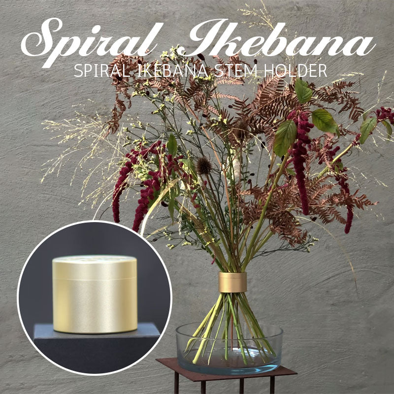 Gold - Spiral Ikebana Stem Holder