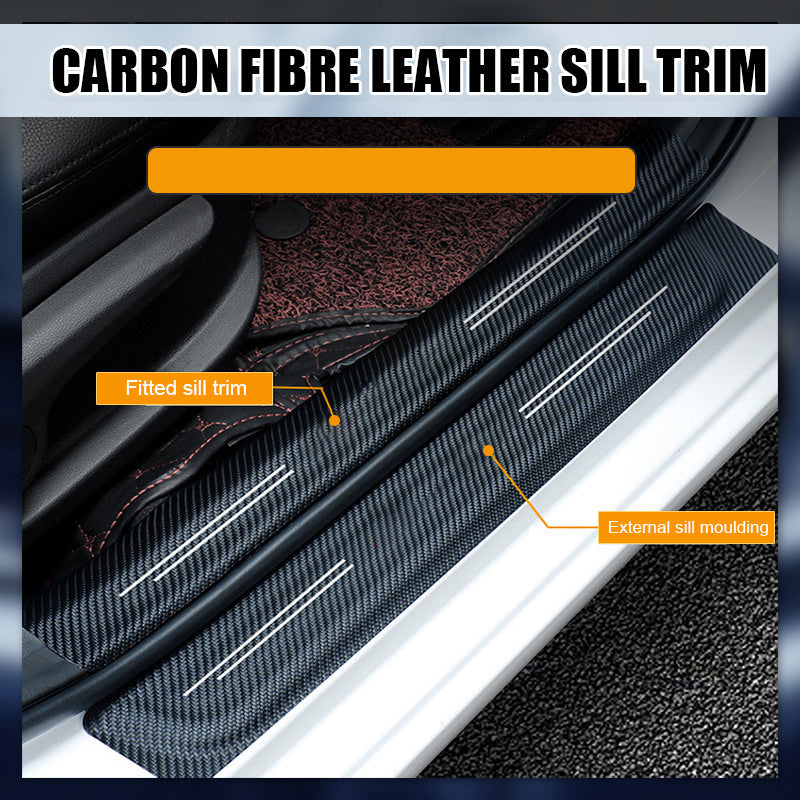 Carbon fibre car door sill sticker (4 pieces)